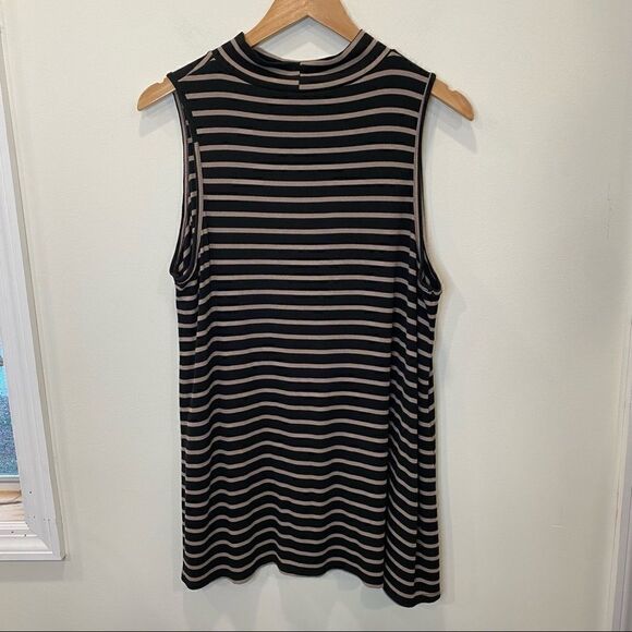 Signature studio black/tan striped sleeveless ribbed tunic top size XL - Picture 6 of 6